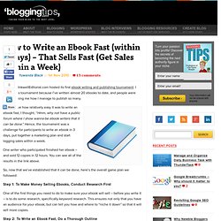 How to Write an Ebook Fast (within 3 Days) – That Sells Fast (Get Sales within a Week)