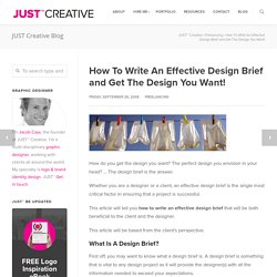 How To Write An Effective Design Brief and Get The Design You Want!