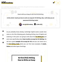 How to Write an Essay for B2 First (FCE) Writing