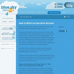 How to Write an Executive Resume