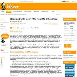 Read and write Open XML files (MS Office 2007)
