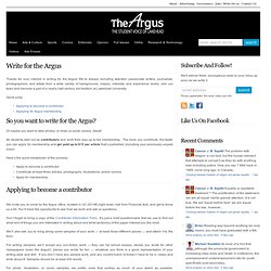 Write for the Argus - The Argus