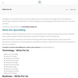 Write For Us - Quora Blog