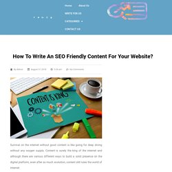 How To Write An SEO Friendly Content For Your Website?