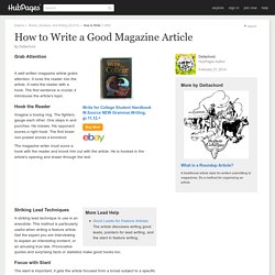 How to Write a Good Magazine Article