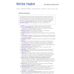 Write Habit - Literary Journals
