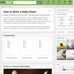 How to Write a Haiku Poem: 6 steps