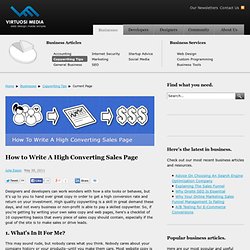 How to Write A High Converting Sales Page