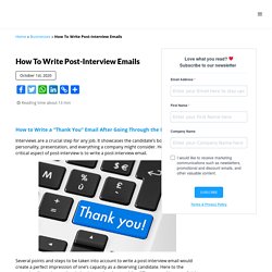 How to Write a Post-Interview Email