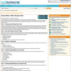 How to Write a Killer Business Plan - Small Business [HQ]