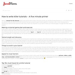 how to write killer tutorials - Jerod Moore - Digital Architect