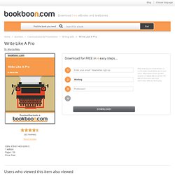 Write Like A Pro - free ebook