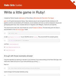 Write a little game in Ruby! - Rails Girls