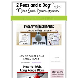 How To Write Long Range Plans - 2 Peas and a Dog