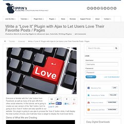 Write a "Love It" Plugin with Ajax in WordPress