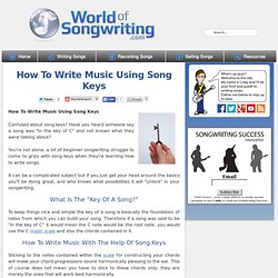 How To Write Music Using Song Keys - Tips To Improve Your Songwriting