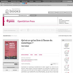 Read/Write Book - Qu'est-ce qu'un livre à l'h... - Hubert Guillaud