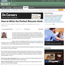 How to Write the Perfect Resume Hook
