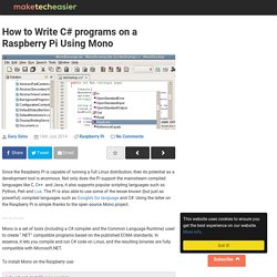 How to Write C# programs on a Raspberry Pi Using Mono