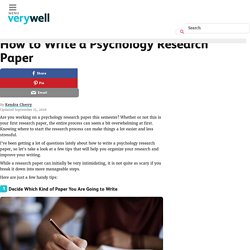 How to Write a Psychology Research Paper