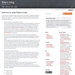 How not to write Python code » Ikke’s blog
