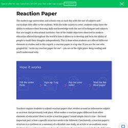 Buy Reaction Paper Written from Scratch