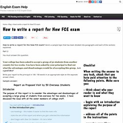 How To Write A Report For New FCE Exam
