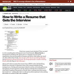 How to Write a Resume that Gets the Interview
