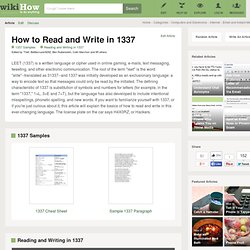 How to Read and Write in 1337: 12 steps