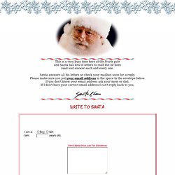 Write Santa Claus at home for a free Santa Letter