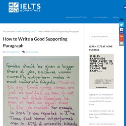 How to Write a Good Supporting Paragraph