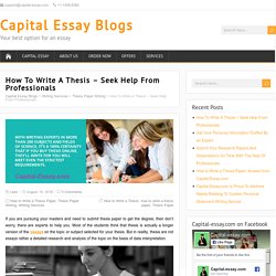 How To Write A Thesis - Seek Help From Professionals