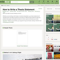 How to Write a Thesis Statement (with Free Sample Statement)
