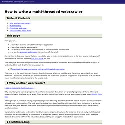How to write a multi-threaded webcrawler in Java