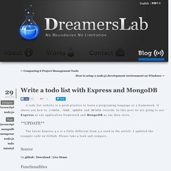 Write a todo list with Express and MongoDB