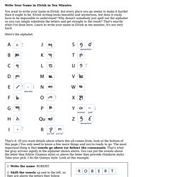 Write in Elvish