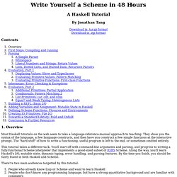 Write Yourself a Scheme in 48 hours