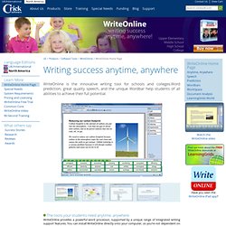 WriteOnline, speech supported software for upper elementary students to adults