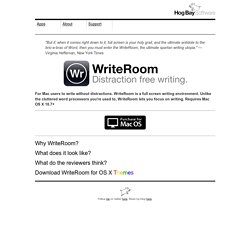 WriteRoom — Distraction free writing software for Mac &amp; iPhone
