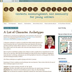 A List of Character Archetypes