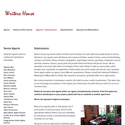 Agents + Submissions — Writers House, A Literary Agency
