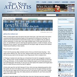 Text Patterns: advice for writers (2)