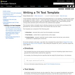 Writing a T4 Text Template