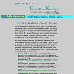 Writing a test for creativity