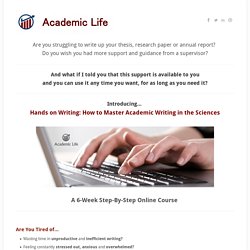 Hands on Writing: How to Master Academic Writing (in the Sciences)