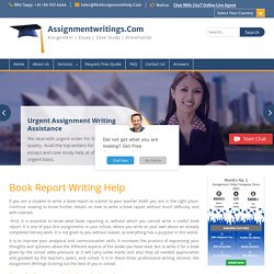 Book Report Writing @ Affordable Price & Plagiarism Free