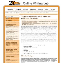 Tips for Writing in North American Colleges