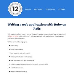 Writing a web application with Ruby on Rails