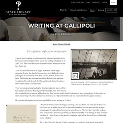 Writing at Gallipoli