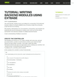 Writing backend modules with extbase